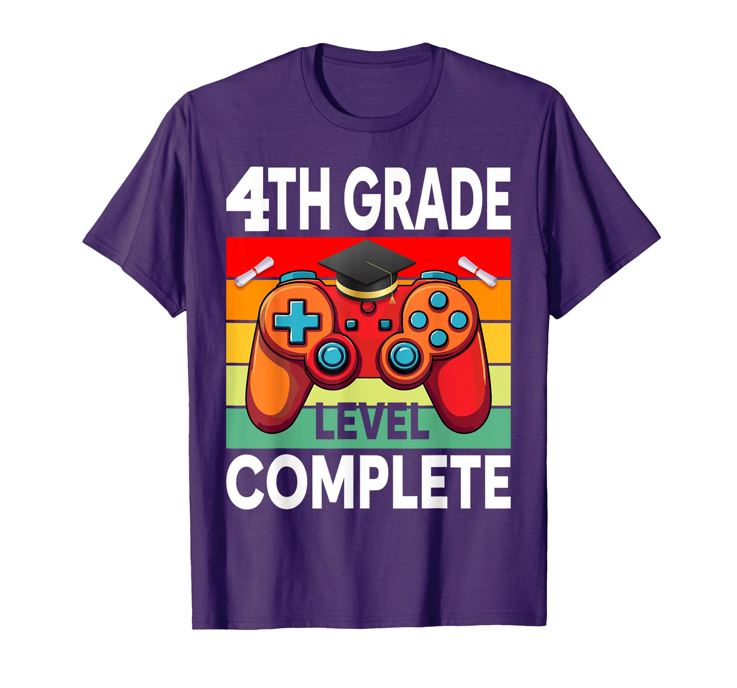4th Grade Level Complete Gamer Class Of 2024 Graduation T-Shirt