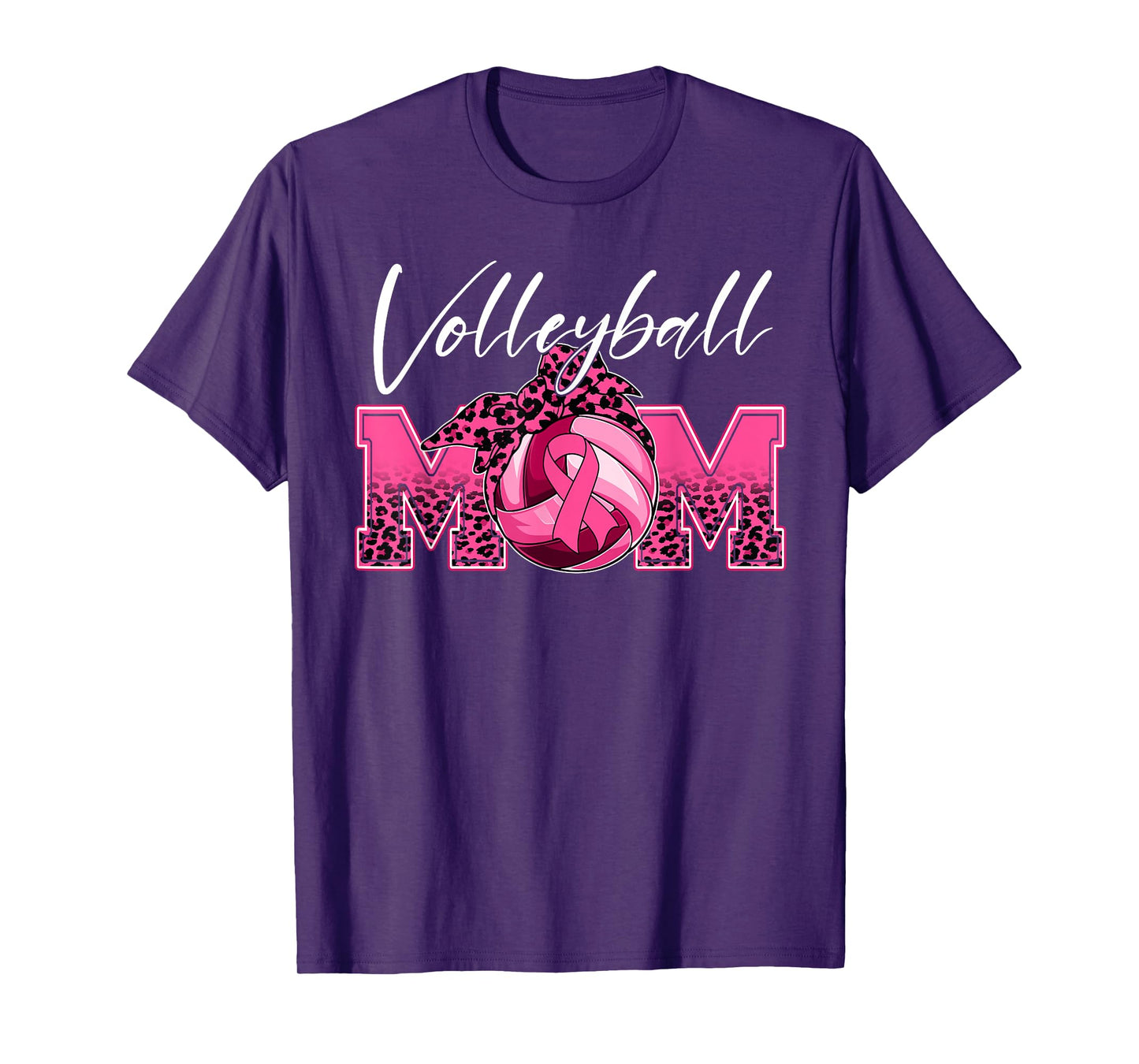 Volleyball Mom Breast Cancer Awareness Day Pink Ribbon Women T-Shirt