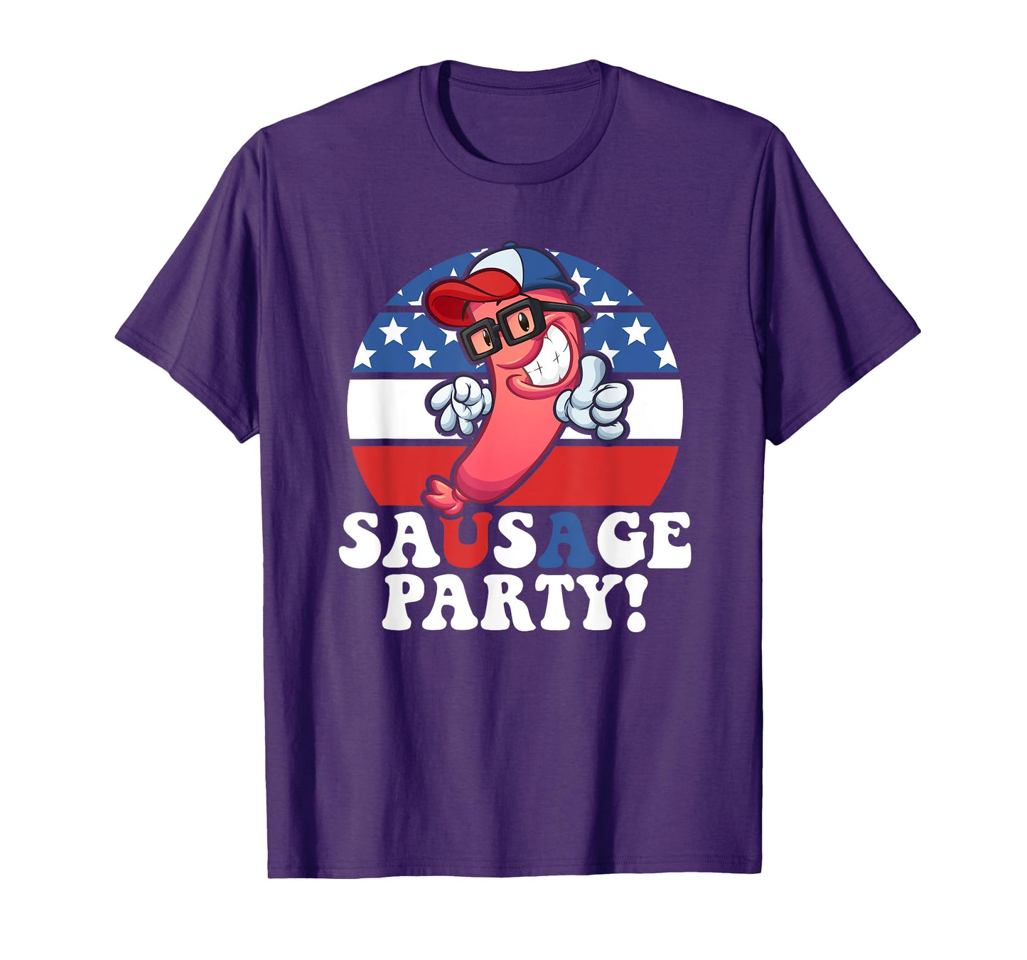 Sausage Party American Flag USA BBQ Funny 4th of July T-Shirt