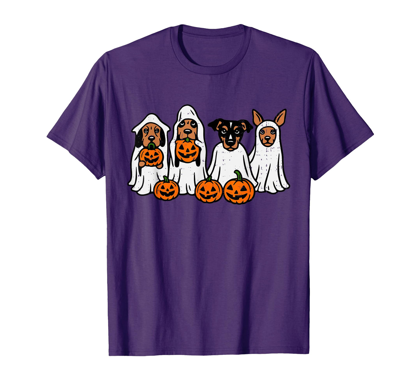 Dog Ghost Pumpkin Halloween Costume Dog Lover Men Women Kids T-Shirt