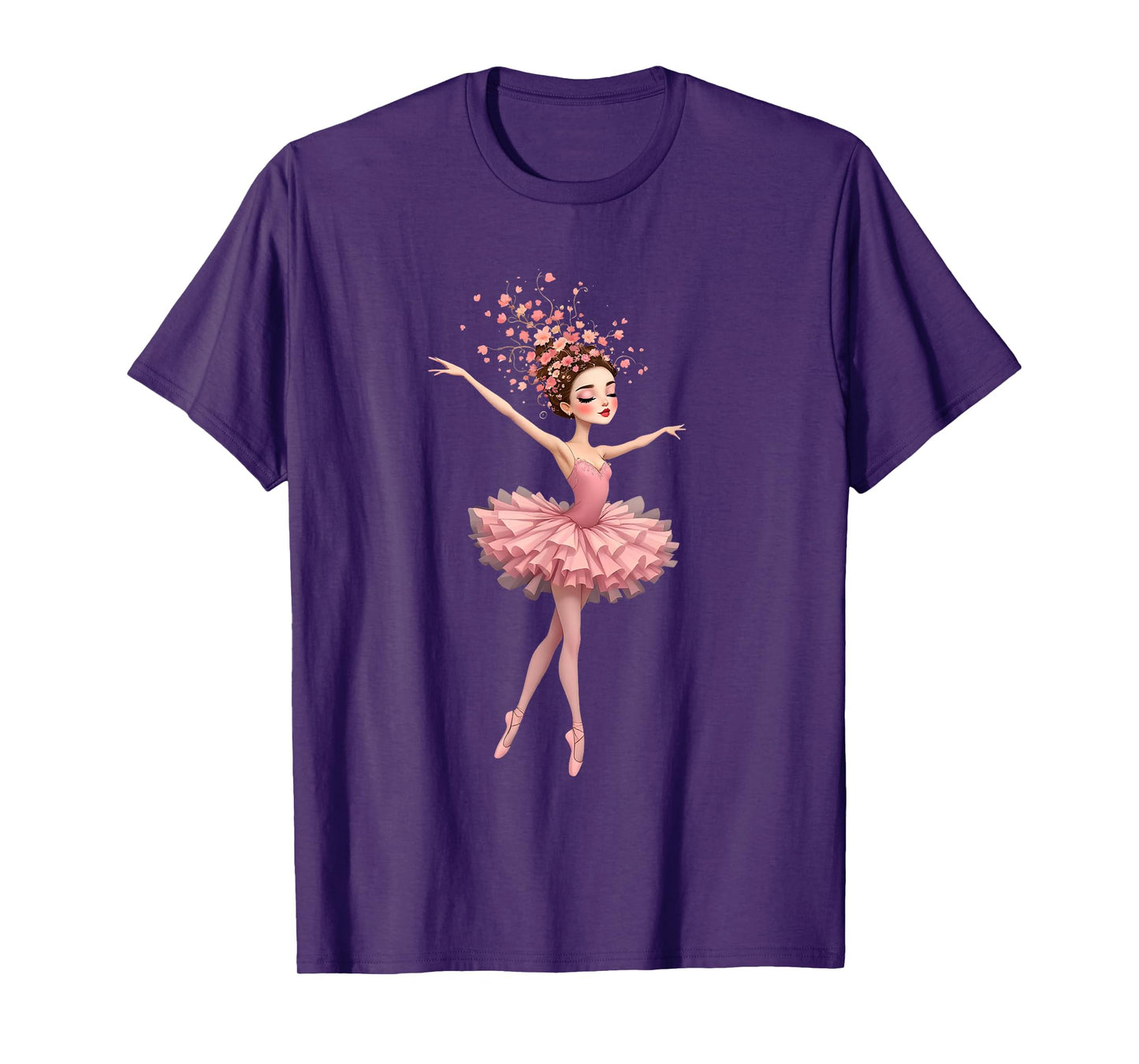 Ballet Dancing Tee for Girl and Women Cute Pink Ballerina T-Shirt