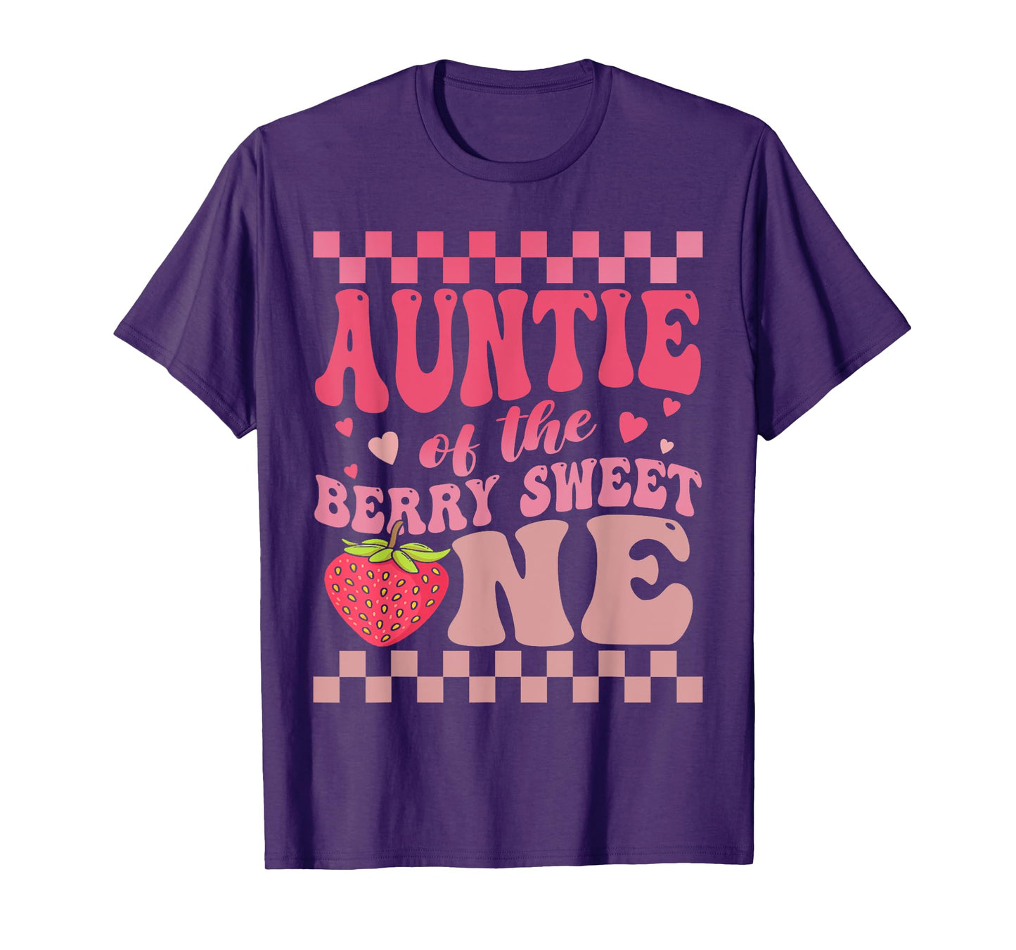 Auntie Of The Berry Sweet One Strawberry First Birthday T-Shirt