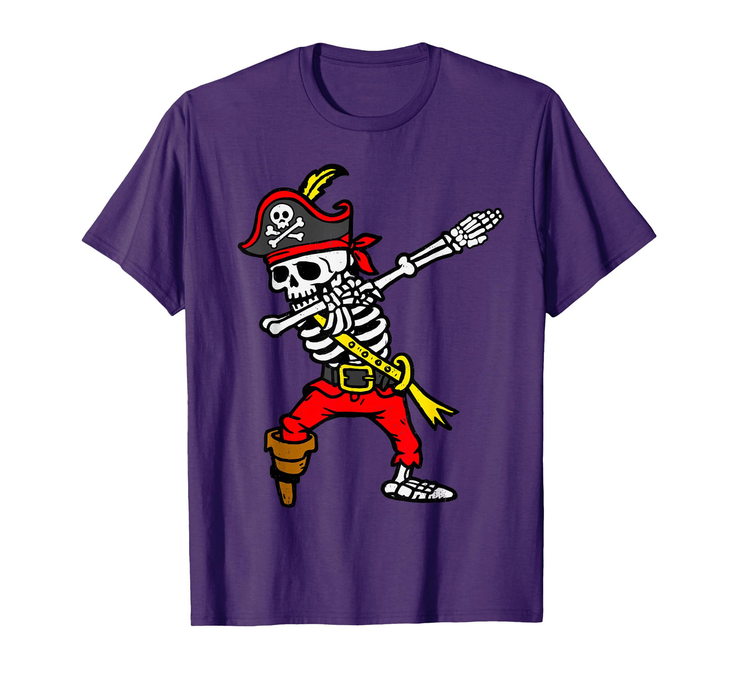Dabbing Skeleton Pirate Halloween Dab Costume Boys Teen Kids T-Shirt