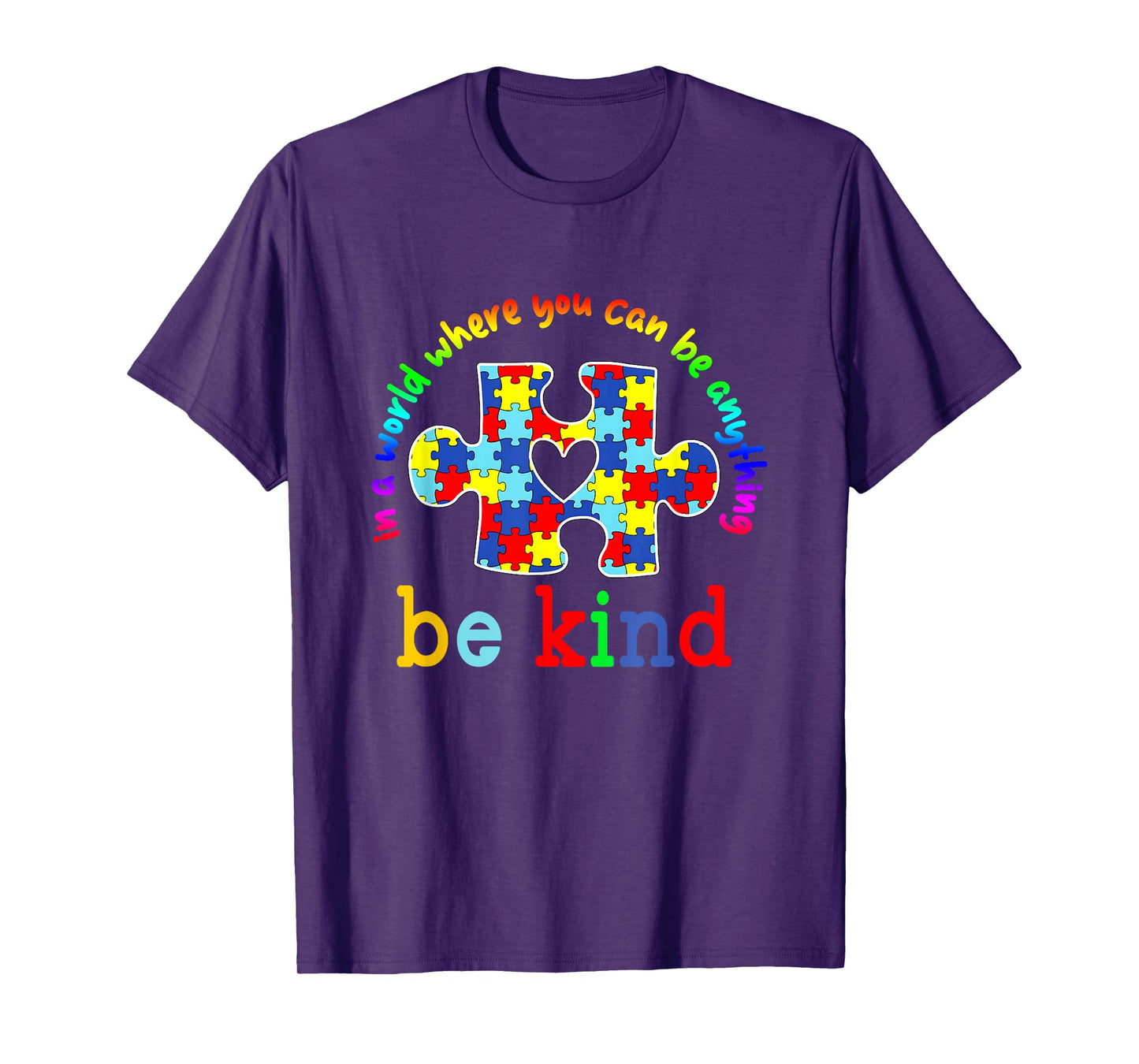 Be Kind Autism Awareness Puzzle Rainbow Choose Kindness T-Shirt