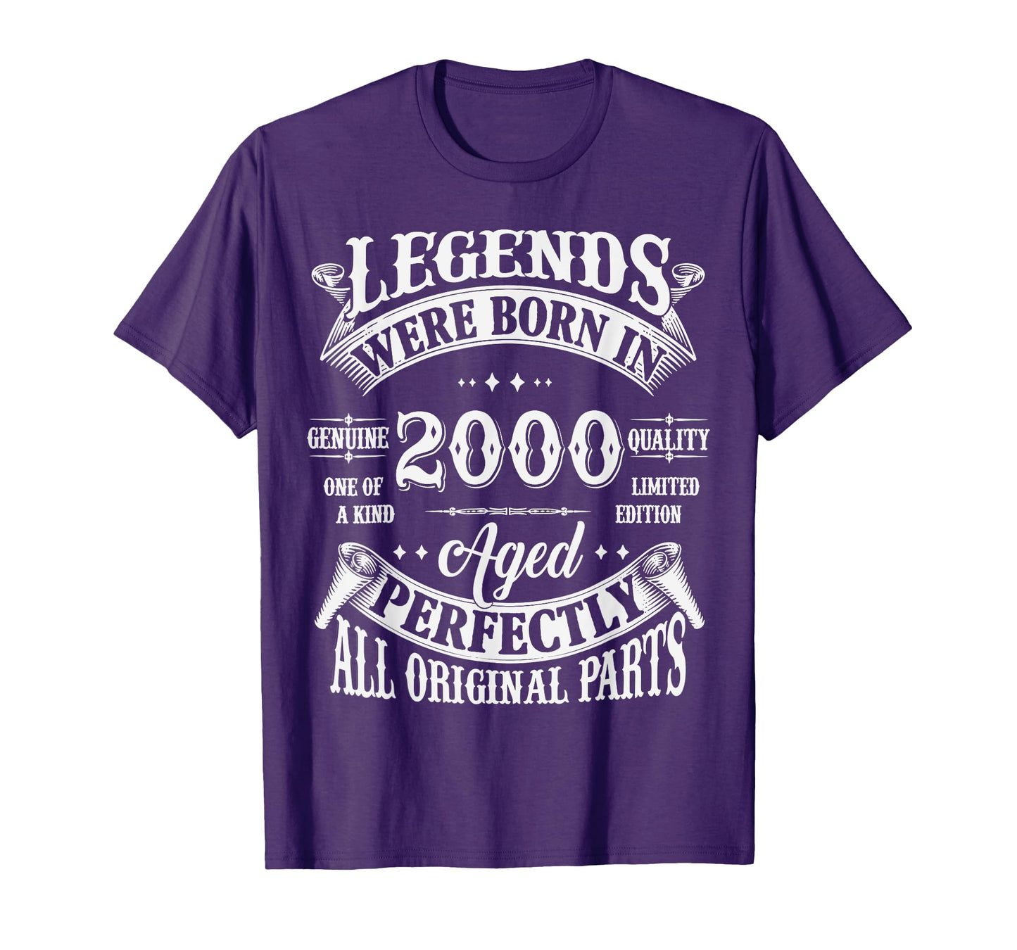 25th Birthday Tee 25 Years Old Vintage Legends Born In 2000 T-Shirt