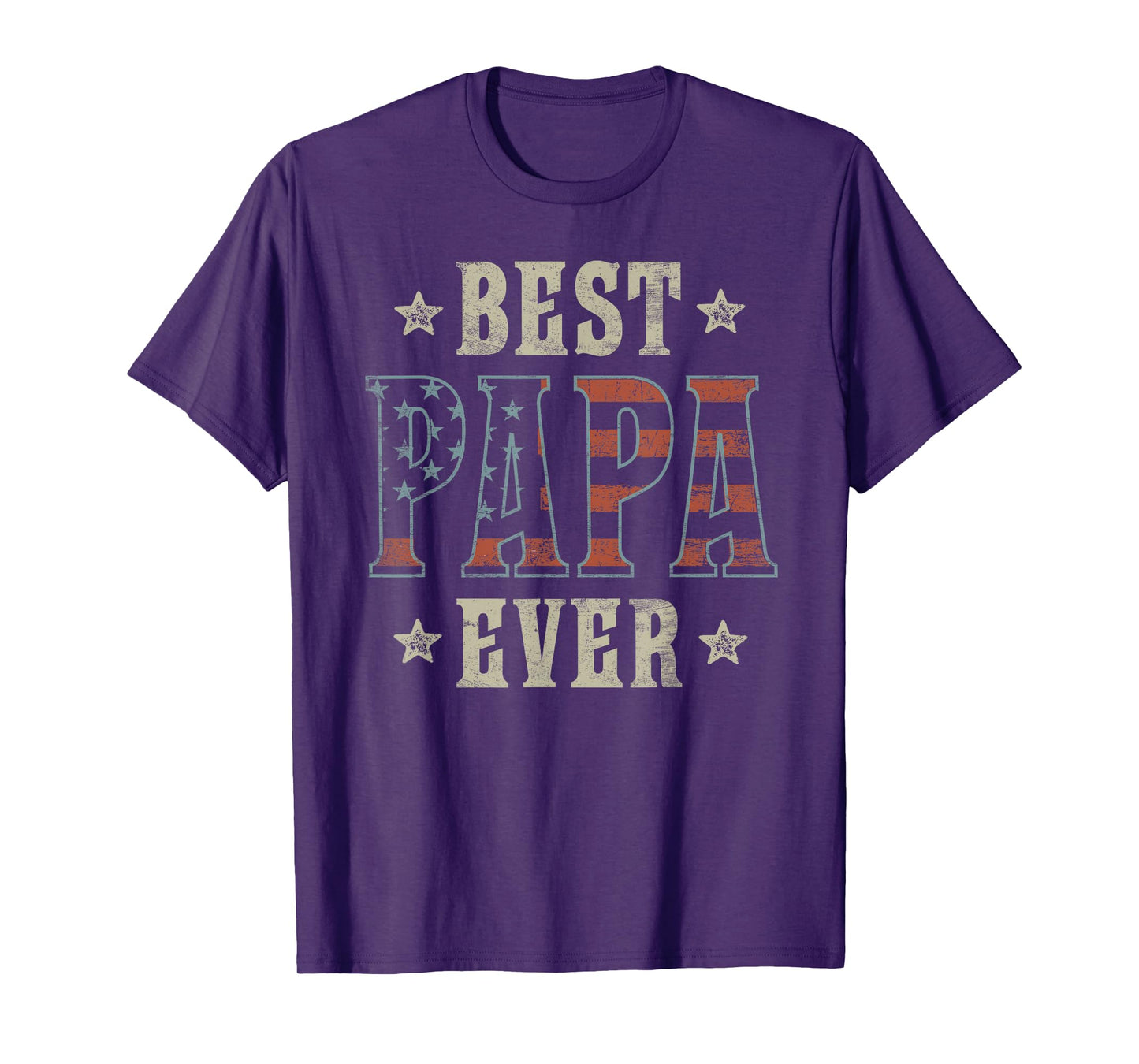 Best Papa Ever Patriotic American Flag Design Papa T-Shirt