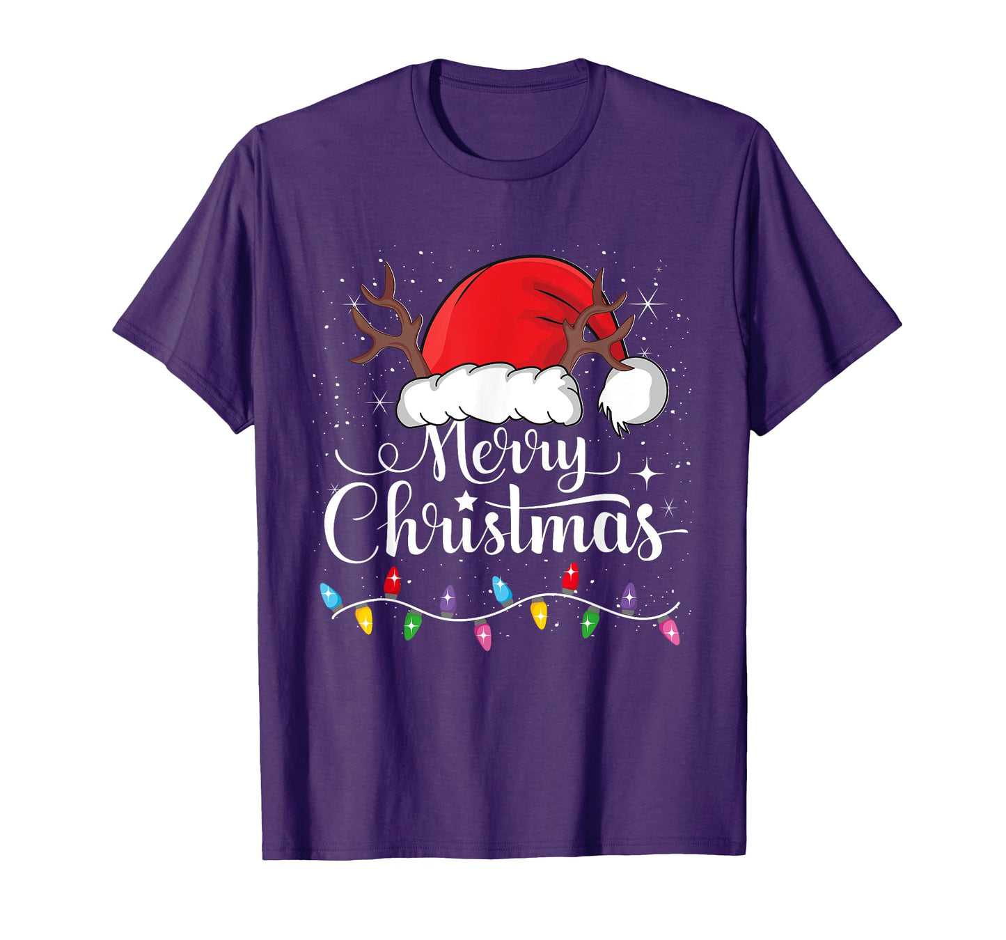 Merry Christmas Red Santa Hat Reindeer Xmas Family Men Women T-Shirt