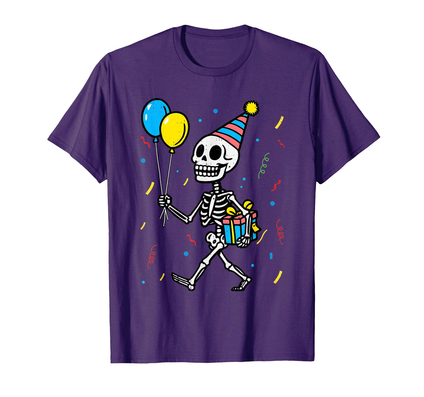 Skeleton Birthday Halloween Costume Boys Teens Girls Kids T-Shirt