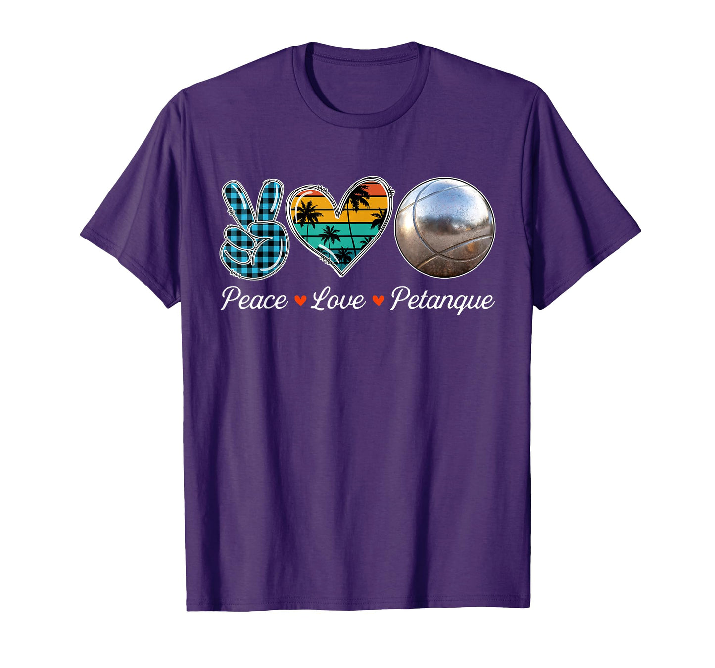 Peace Love Costume Petanque Cute Hand Sign Player Lover T-Shirt