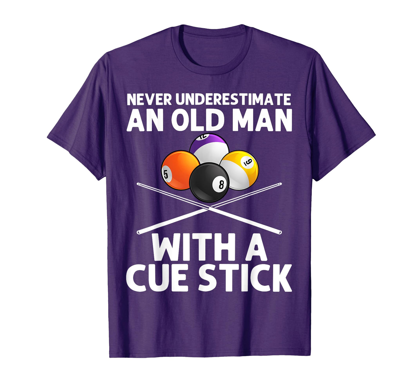 Best Billiard Art For Grandpa Men Billiard Lover Pool Player T-Shirt
