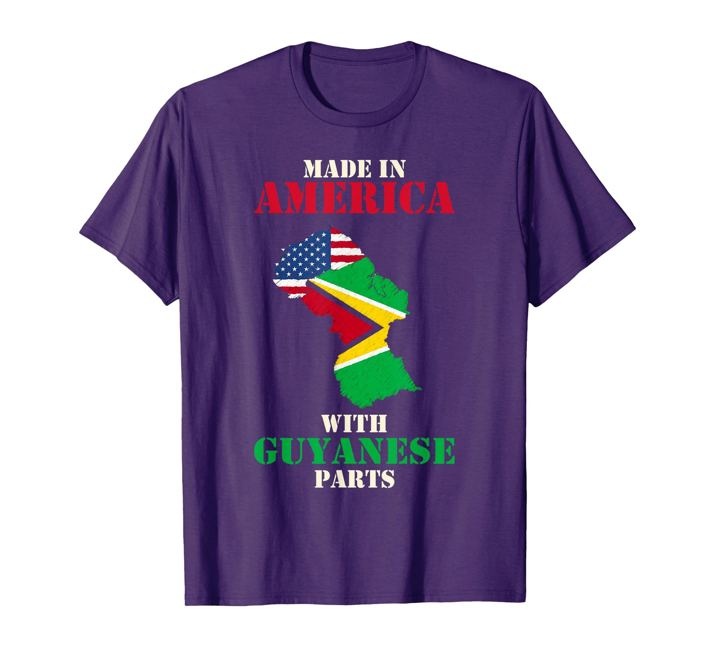 Made in America with Guyanese parts USA Guyana flag T-Shirt