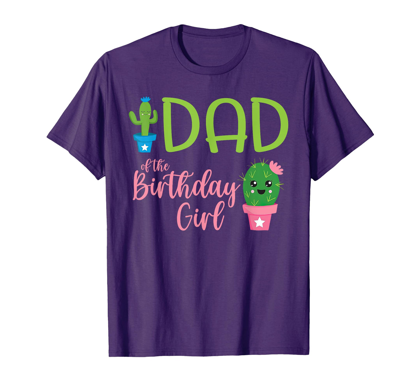 Dad of The Birthday Girl Cactus Boho Matching Family T-Shirt