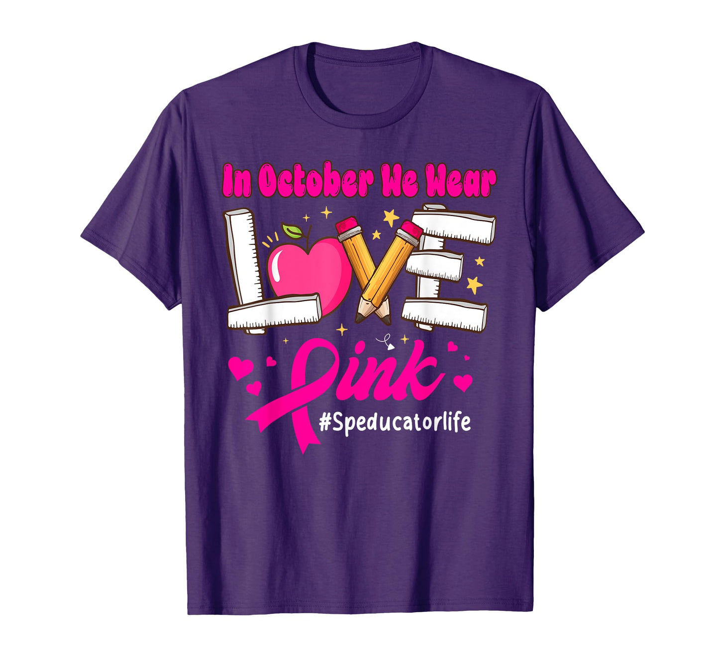 We Wear Pink for Breast Cancer Special Education Teacher T-Shirt