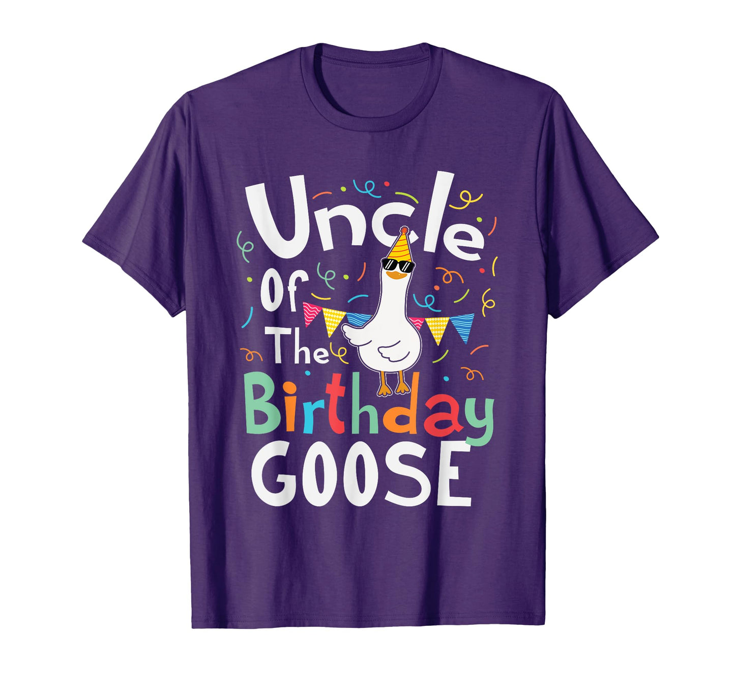Uncle Of The Birthday Goose Funny Boy Girl Bday Party Kids T-Shirt