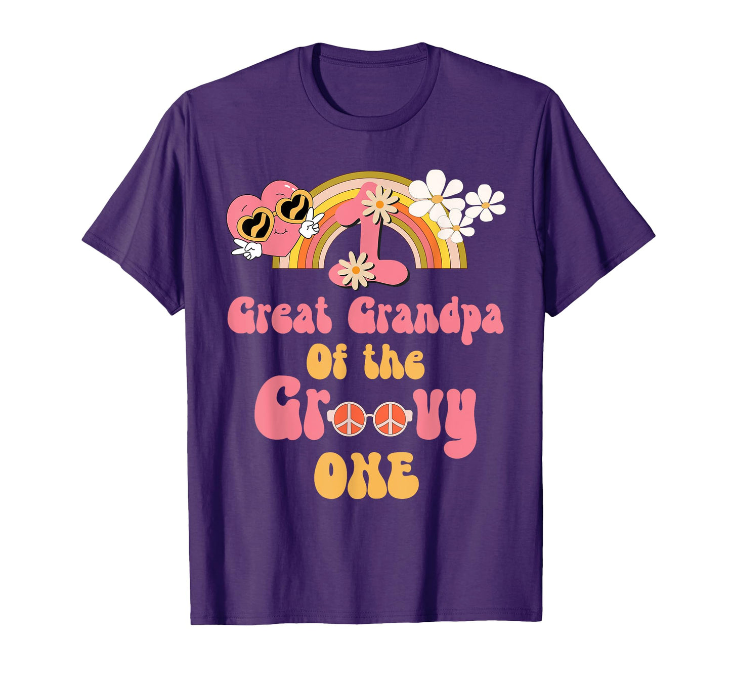 Great Grandpa of the Groovy one peace sign birthday matching T-Shirt