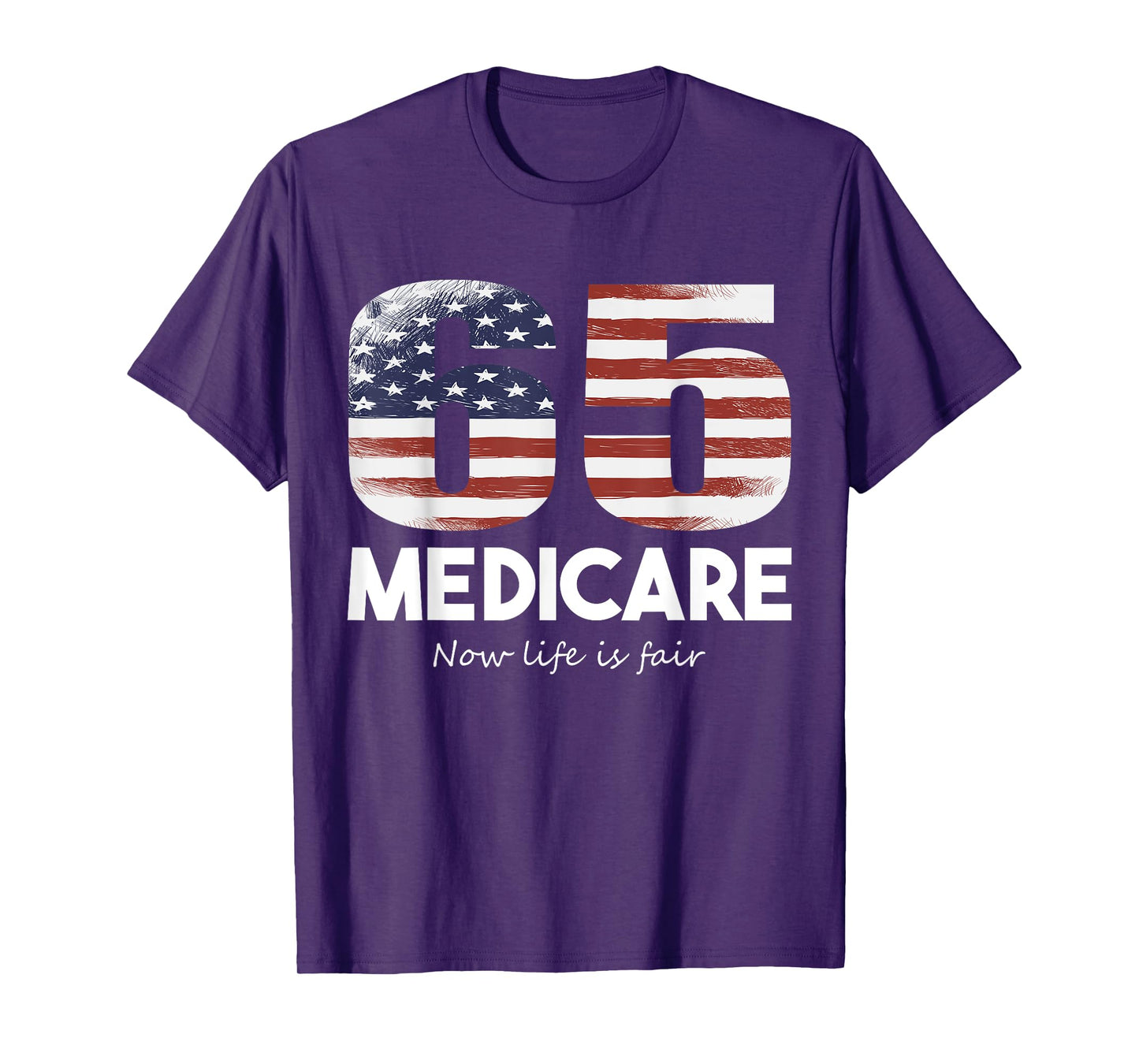 65th Birthday Medicare American Flag Men Women USA Vintage T-Shirt