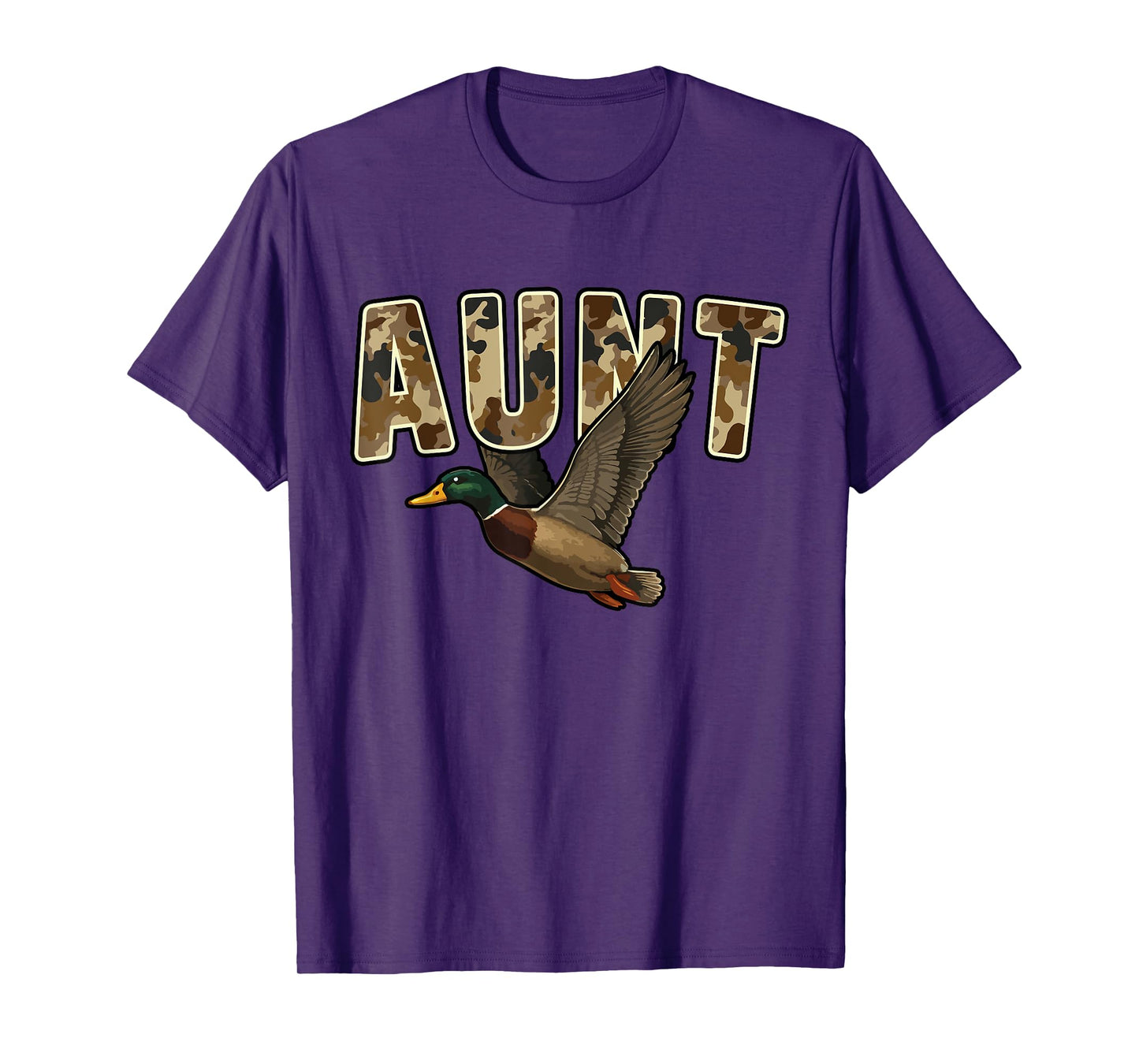 Camouflage Vintage Mallard Duck Retro Camo Hunting Aunt T-Shirt