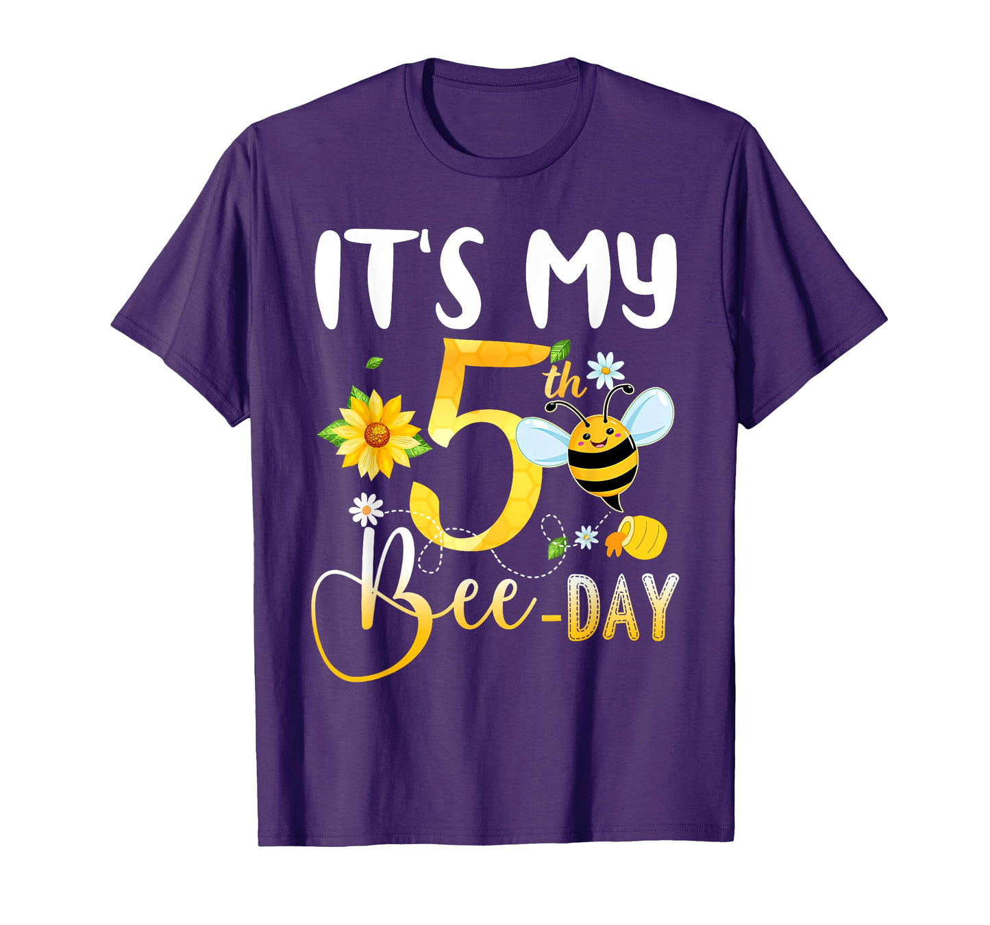 It's My 5th Bee Day - 5 Years Old Birthday Party Girl T-Shirt
