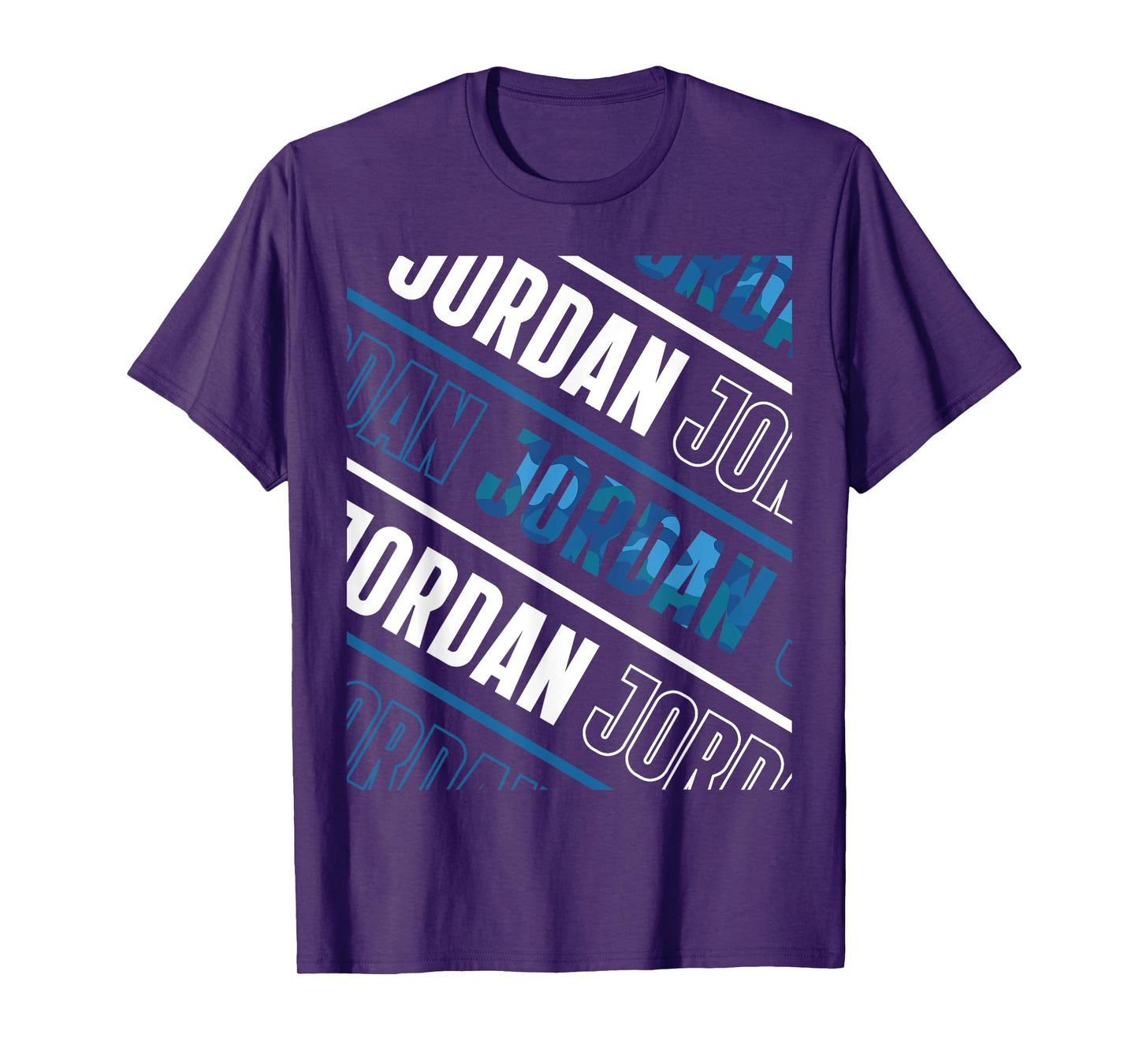 Diagonal Jordan Pattern Camo Pattern Blue Camouflage T-Shirt