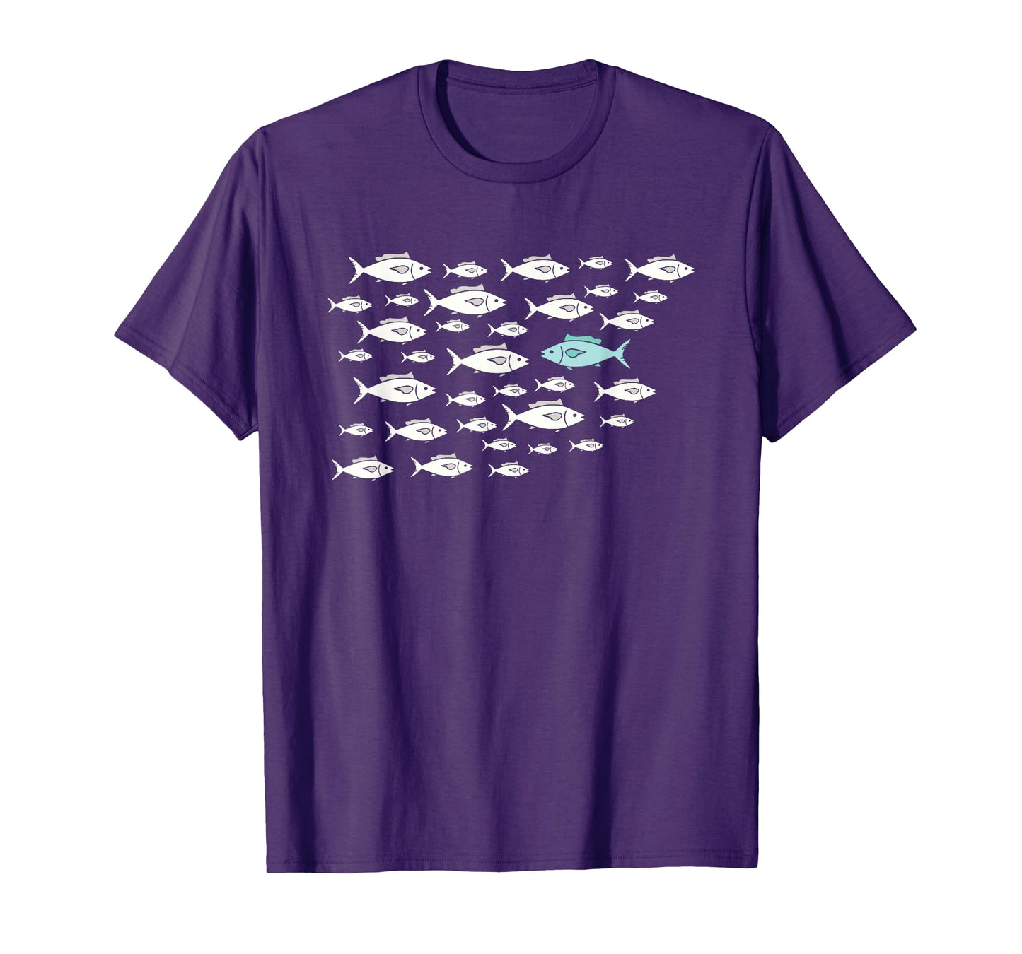 Fish Swimming Against The Current Be Yourself Different T-Shirt, Small, Black