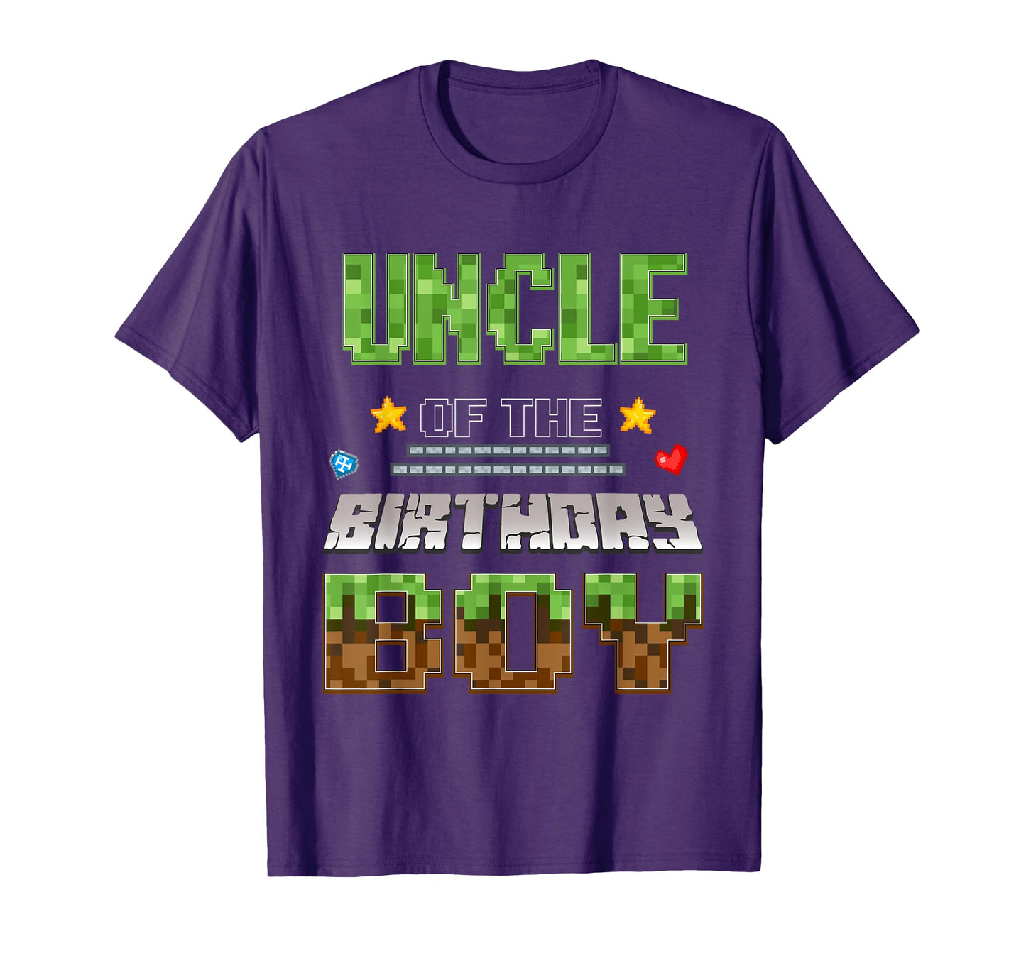 Uncle of The Birthday Boy Video Gamer Pixel Birthday Party T-Shirt