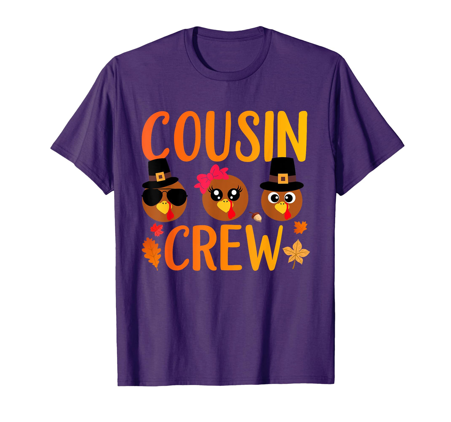 Cousin Crew Thanksgiving Kids Family Matching Turkey Day T-Shirt