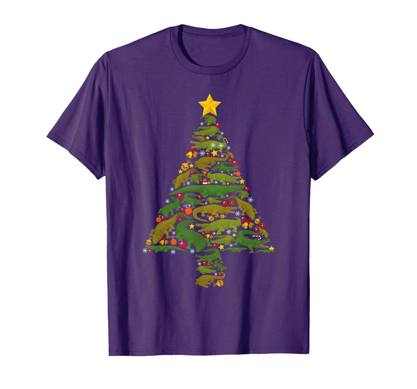 Funny Alligator Christmas Tree Crocodile Xmas Women Men Kids T-Shirt