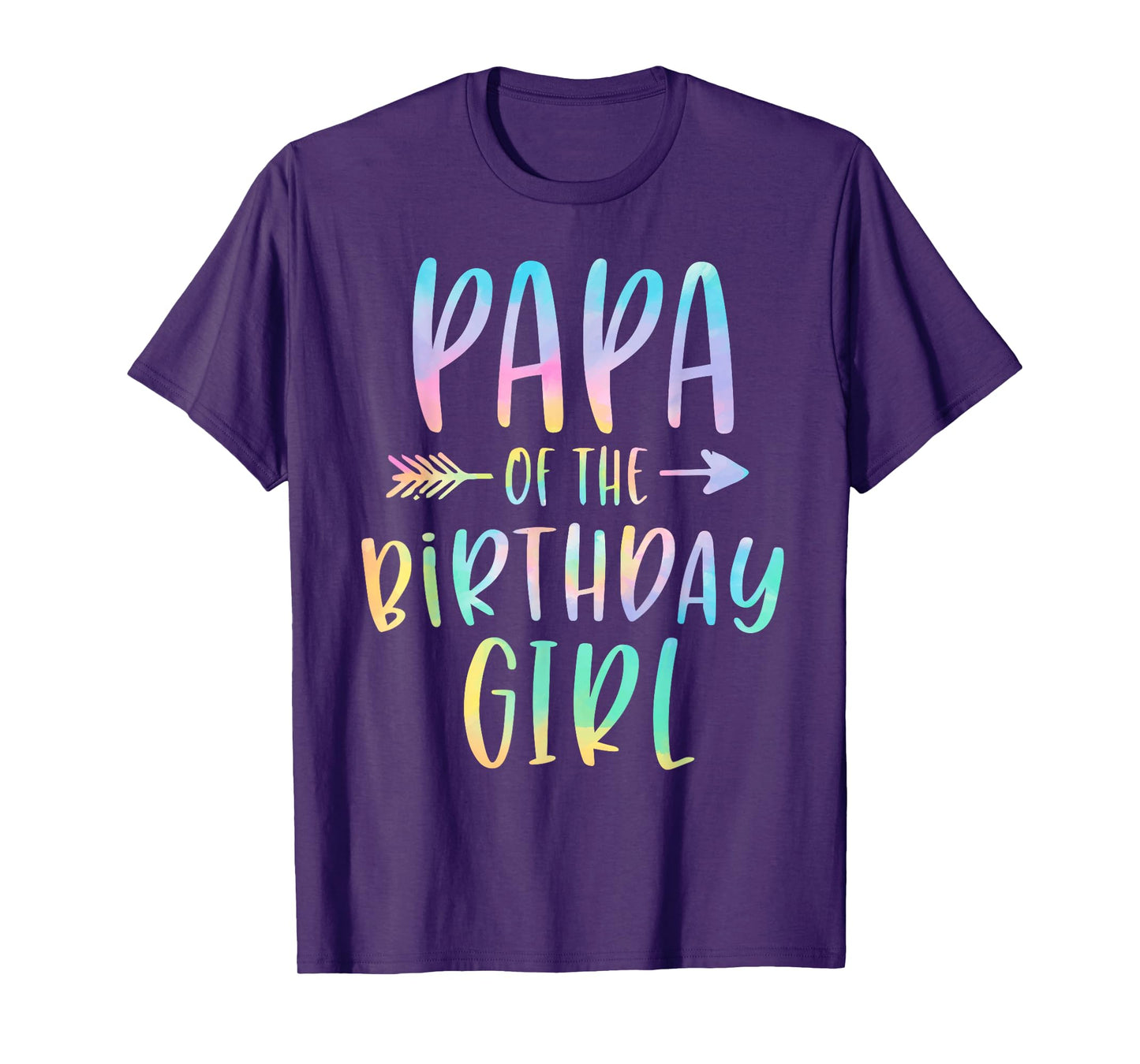 Papa of the Birthday Girl Tie Dye Colorful Bday T-Shirt