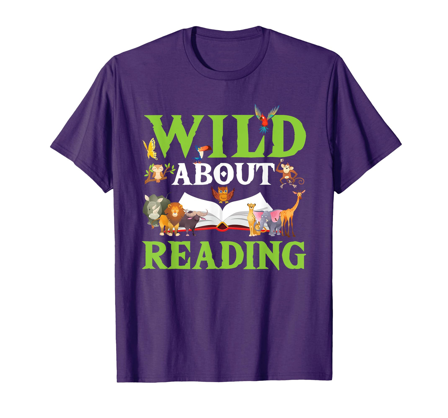 Wild About Reading Animals Books Reader Lover Gift T-Shirt