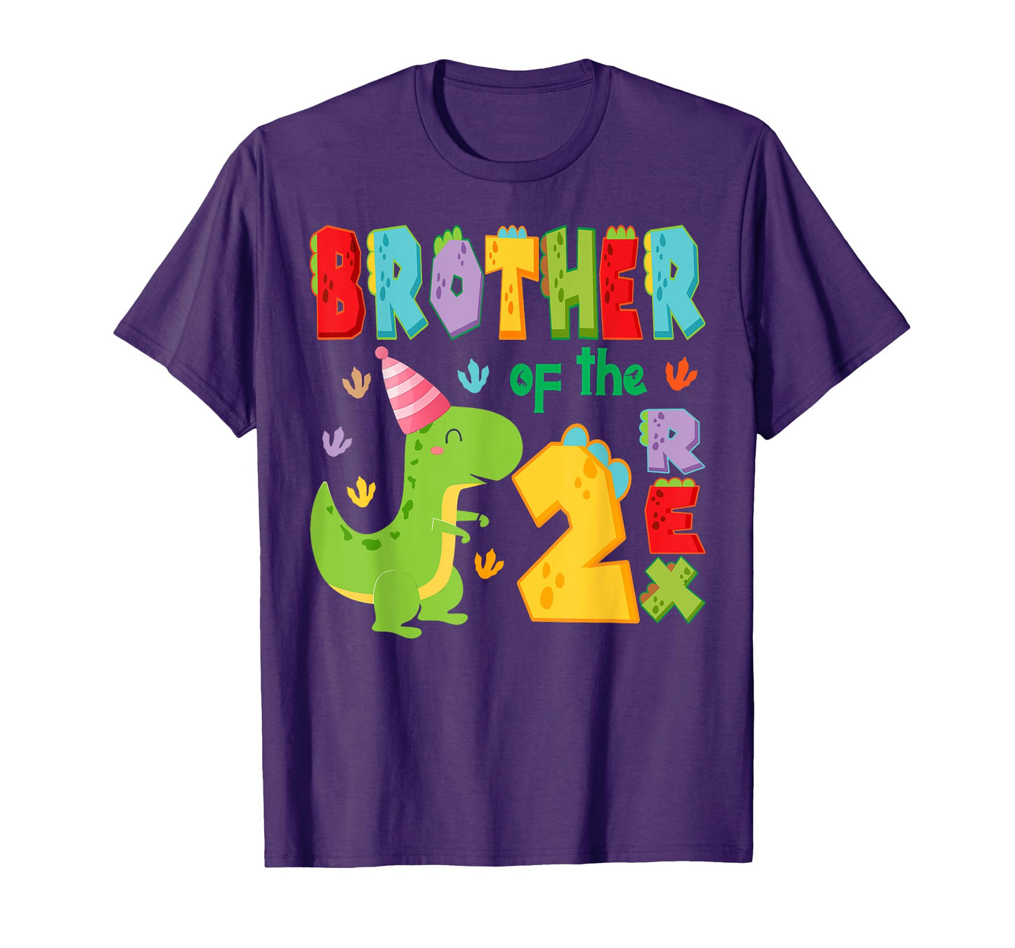 Brother of The Two Rex 2Nd Birthday Boy Dinosaur T-Rex T-Shirt