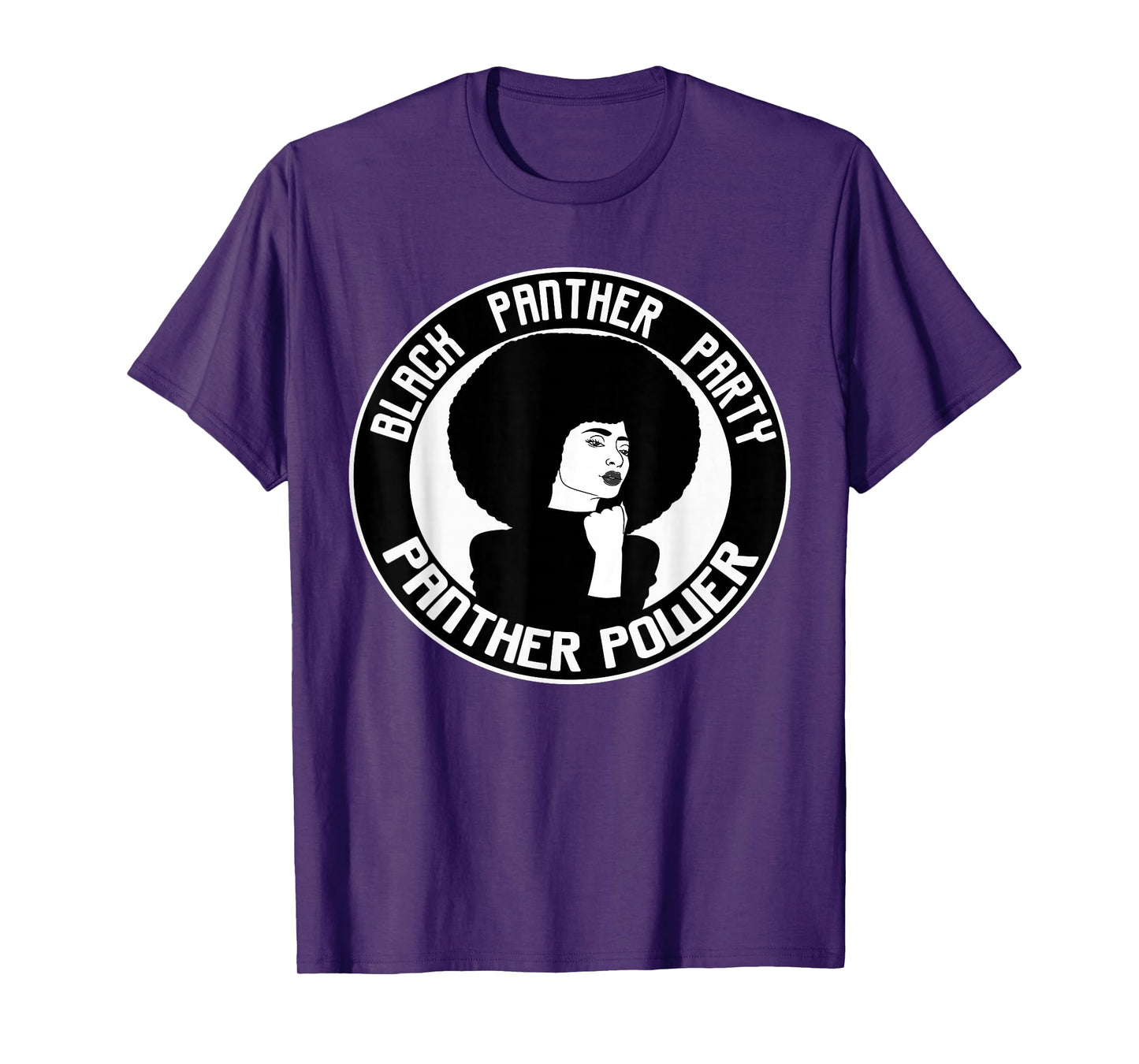 Black History Panther Party Logo Afro Hair T-Shirt