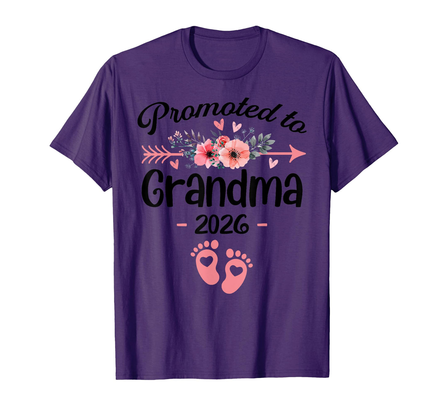 Promoted to Grandma Est 2026 Floral T-Shirt