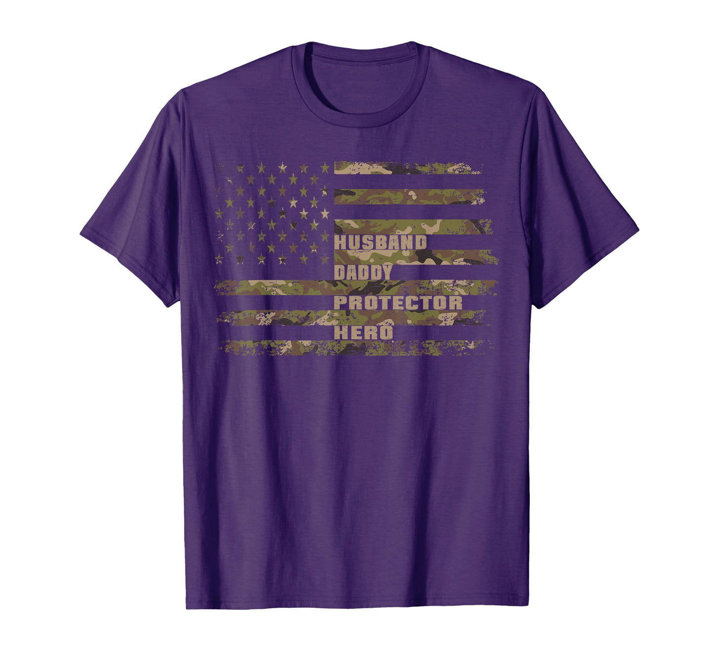 Husband Daddy Protector Hero t shirt Camouflage Fathers Dad T-Shirt