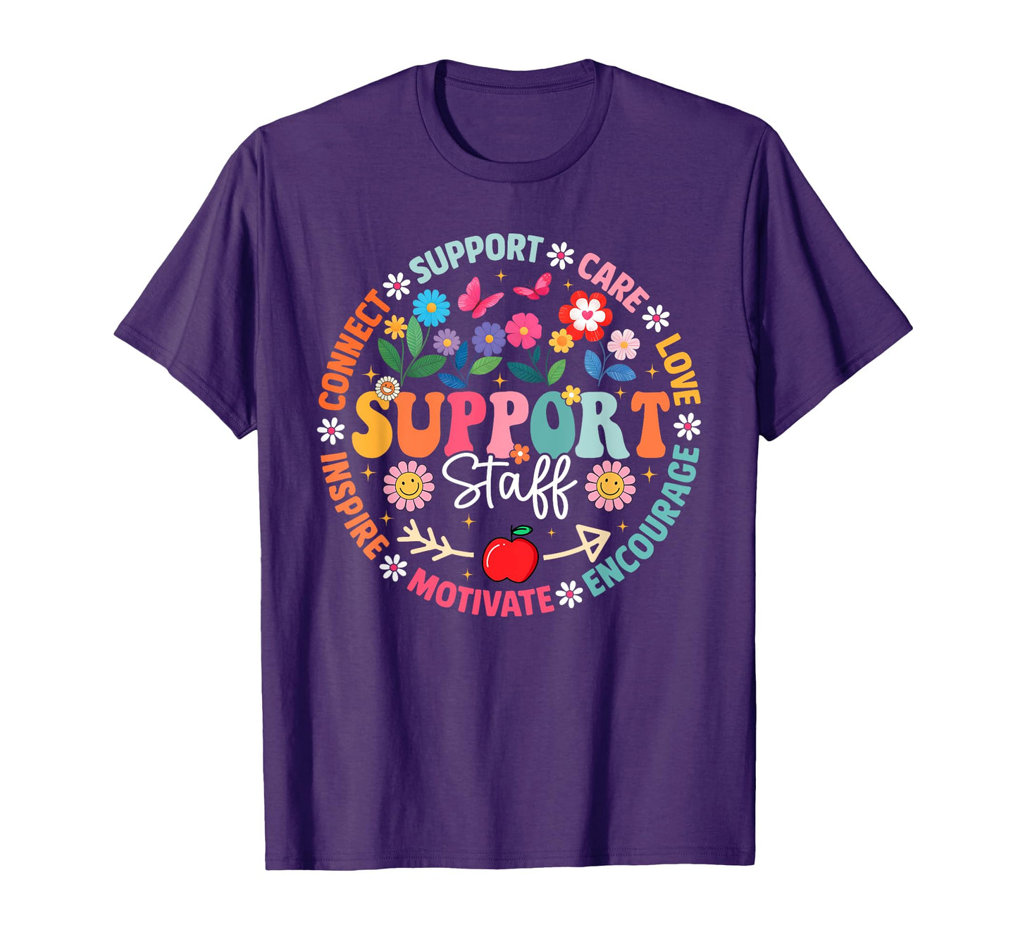 Floral Support Staff Appreciation Week Back To School T-Shirt