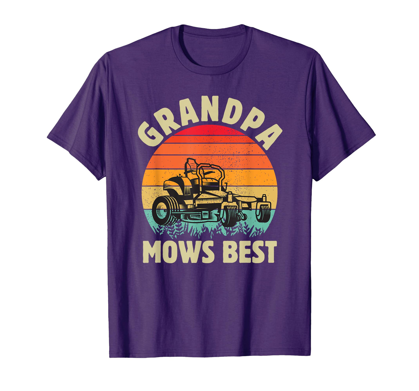 Funny Grandpa Mows Best Lawn Mowing Gardening Fathers Day T-Shirt