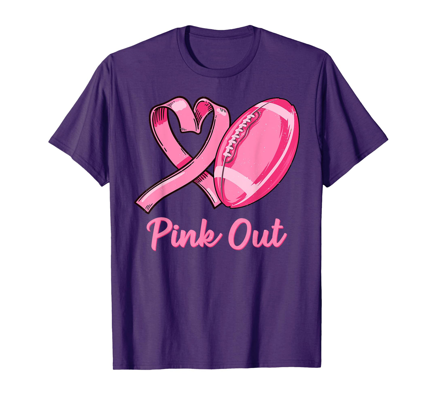 Pink Out Breast Cancer Awareness Bleached Football Mom Girls T-Shirt