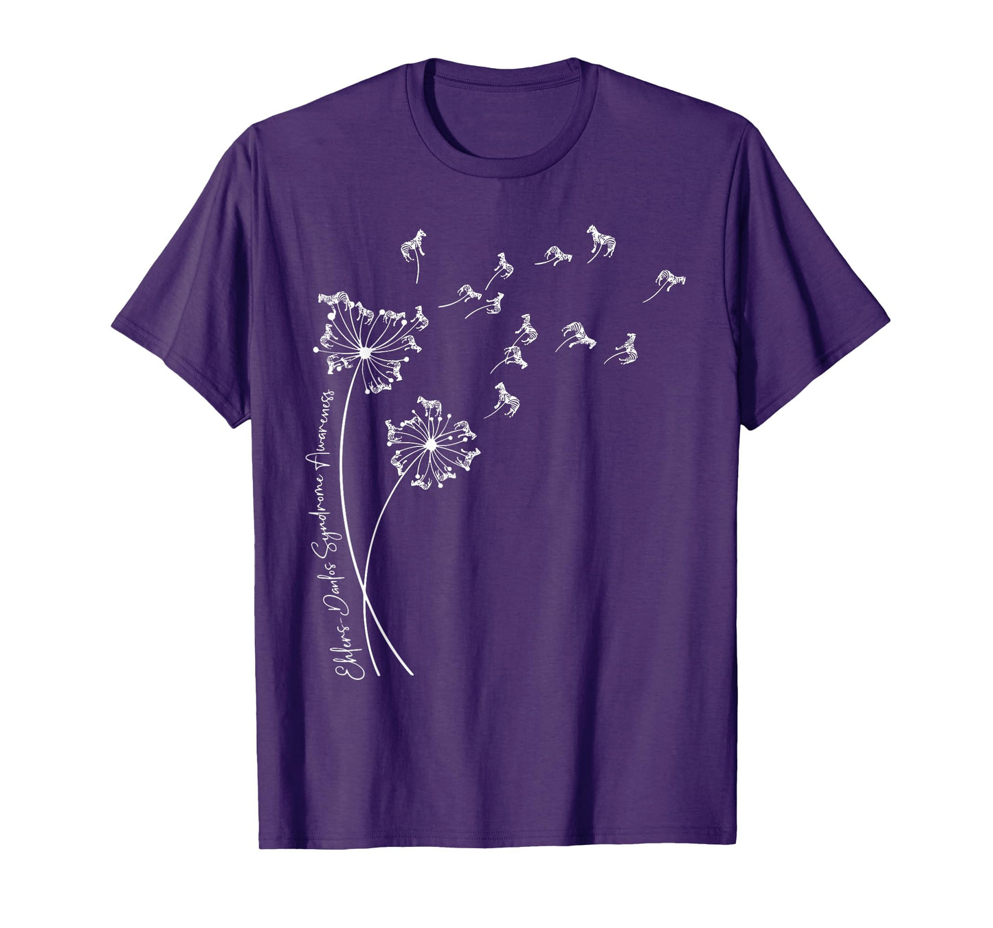Ehlers Danlos Syndrome Zebra Dandelion EDS Awareness Support T-Shirt