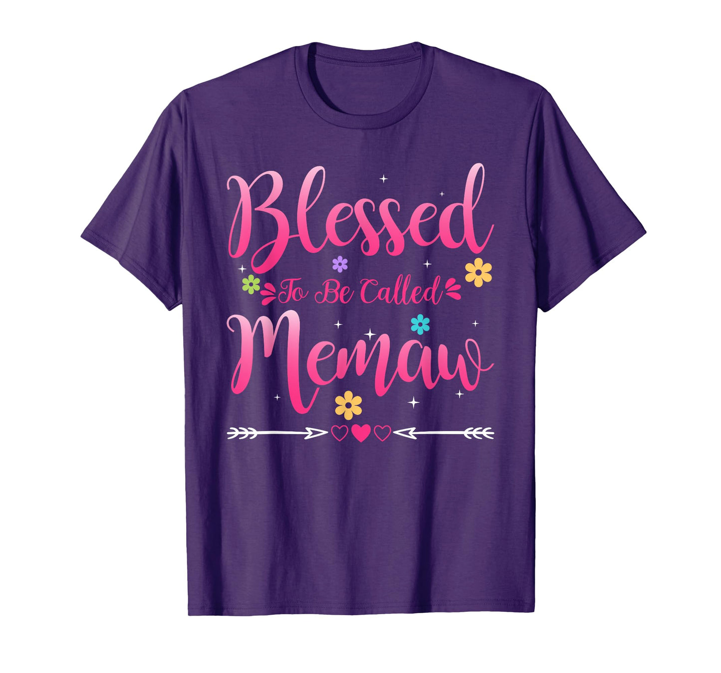 Womens Blessed To Be Called Memaw Heart Mother's Day Memaw T-Shirt