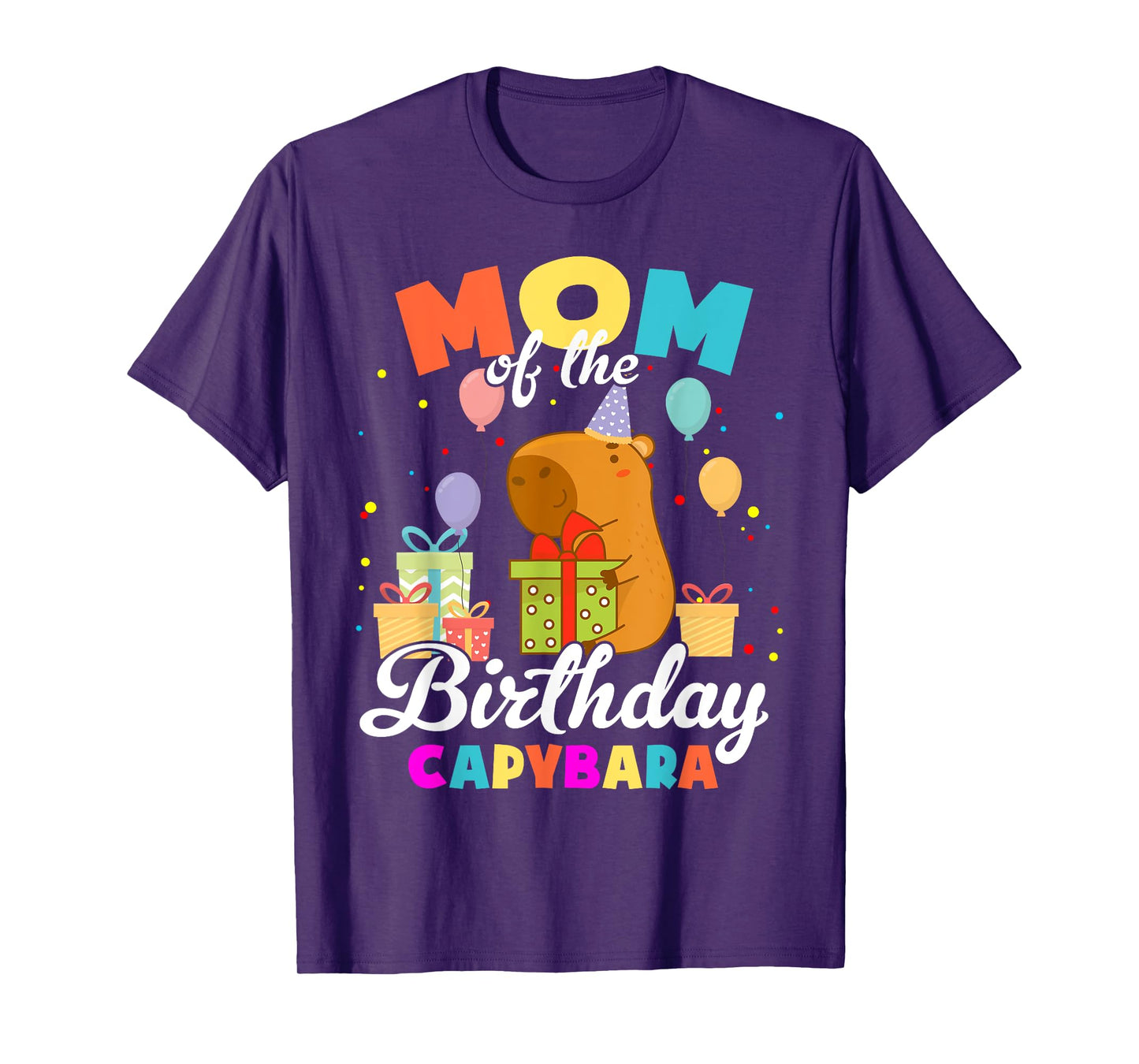 Mom Of The Birthday Capybara Family Party T-Shirt