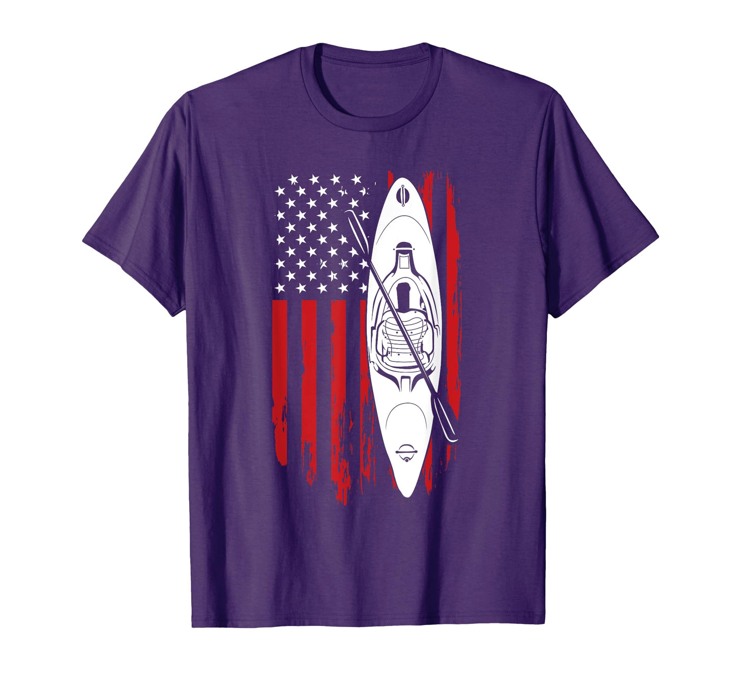 Kayak Paddle USA Flag American Kayaking 4th Of July Lovers T-Shirt