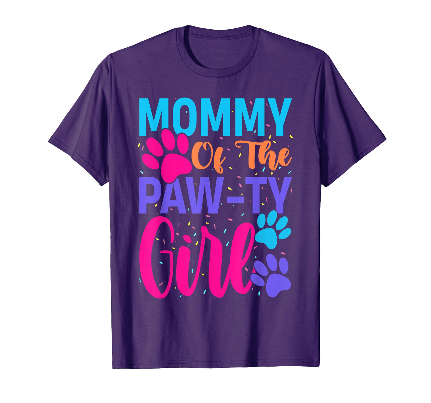 Mommy Of The Birthday Girl Dog Paw Family Matching Party T-Shirt