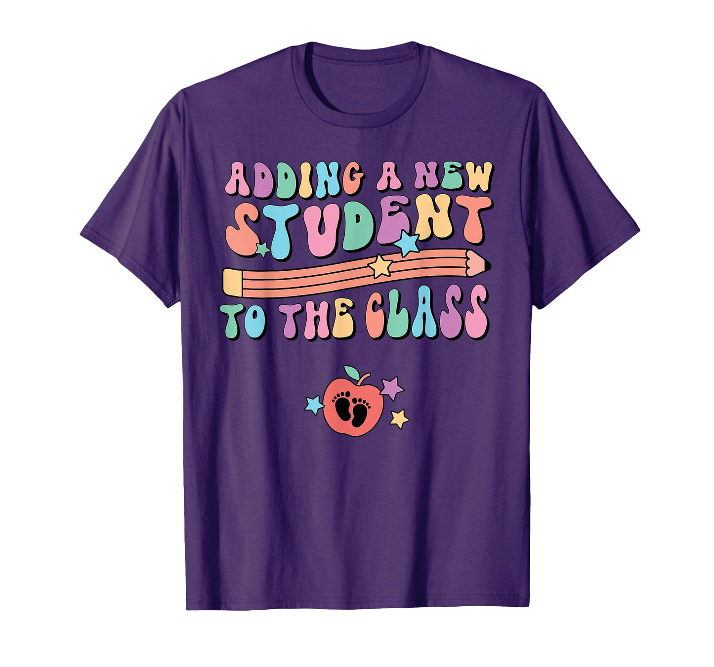 Retro Teacher Pregnancy Announcement New Student Baby Reveal T-Shirt