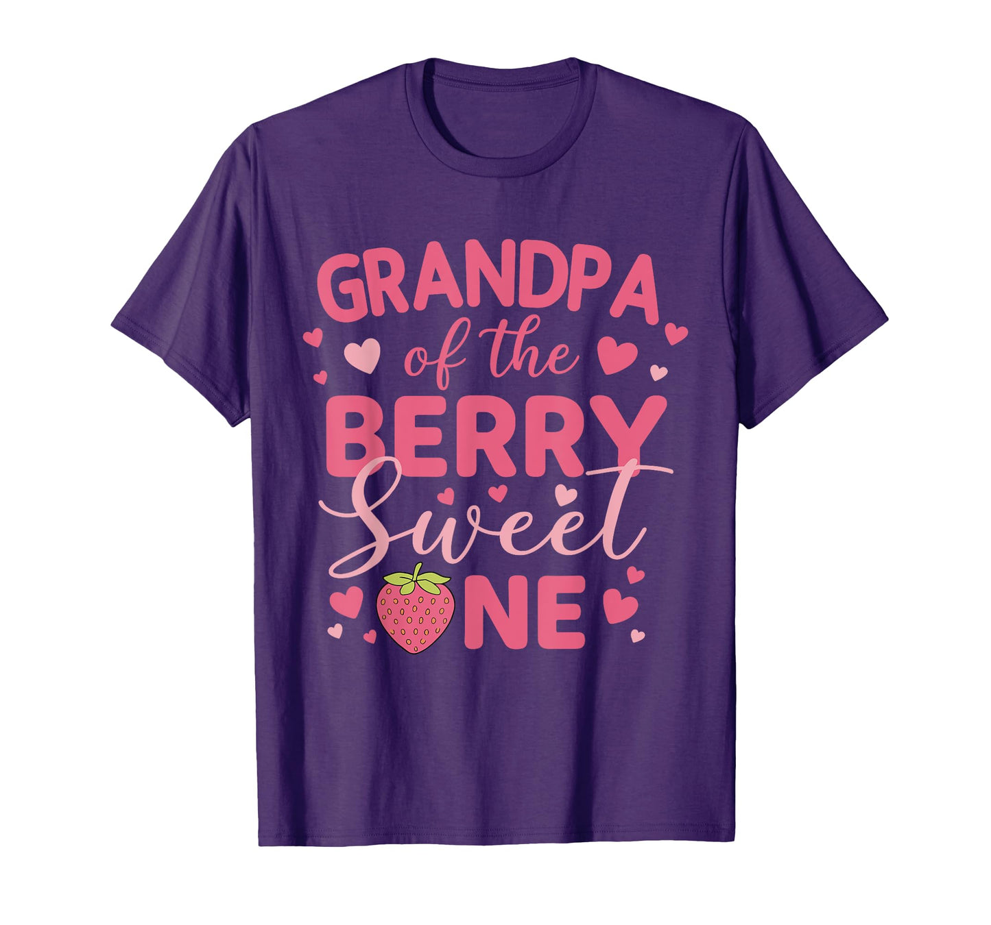 Grandpa of The Berry Sweet One Strawberry First Birthday T-Shirt