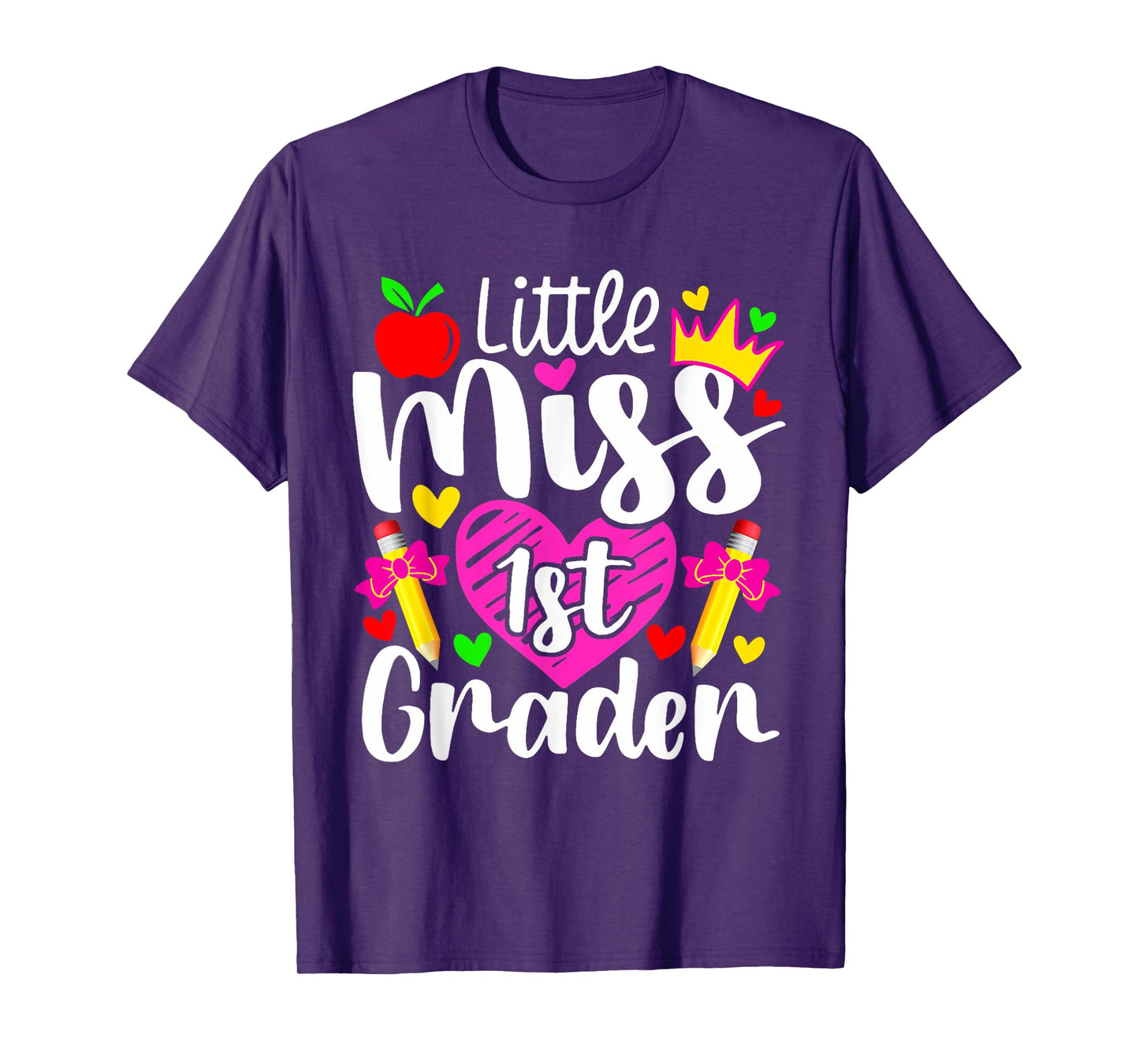 Little Miss 1st Grader Back To School Teachers Students Men Women Kids T-Shirt