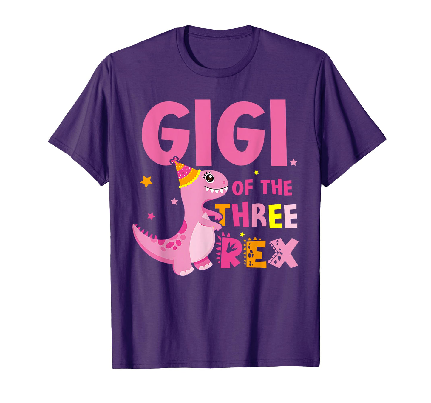 Gigi of the Three Rex Birthday Dinosaur Family Matching T-Shirt