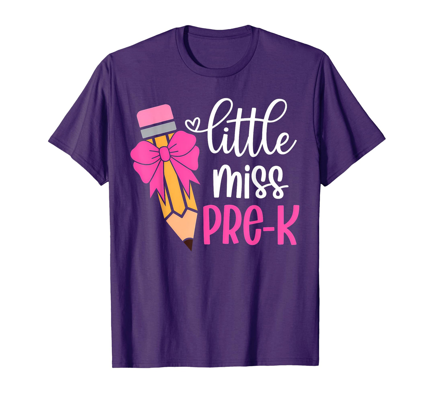 Little Miss Pre K Pencil Bow for Girls First Day of Prek T-Shirt