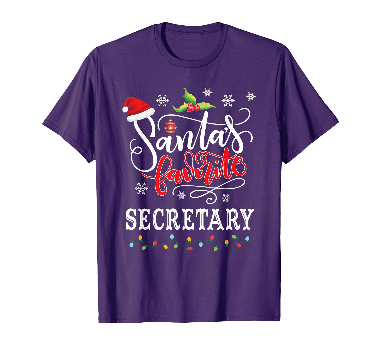 Santa's Favorite Secretary Funny Christmas Xmas Hat T-Shirt