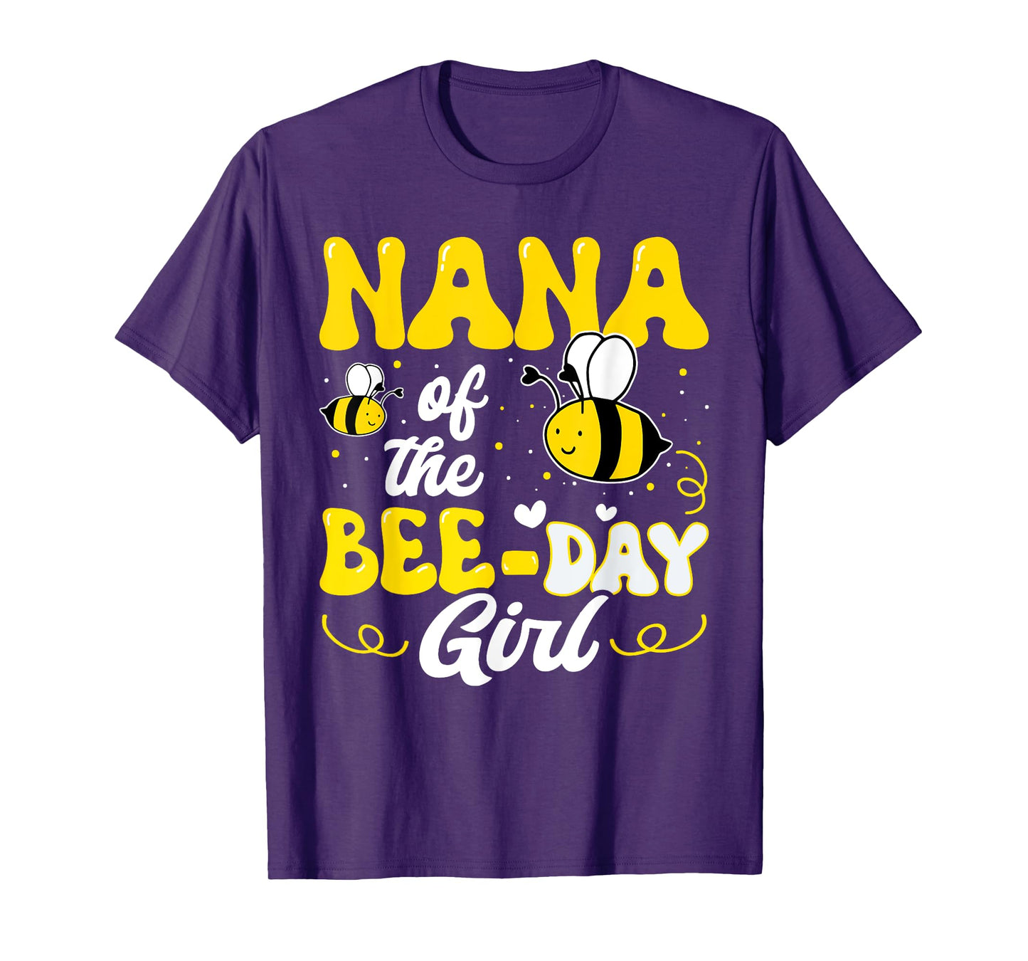 Nana of The Bee Day Girl Bee Birthday Party Theme Groovy T-Shirt