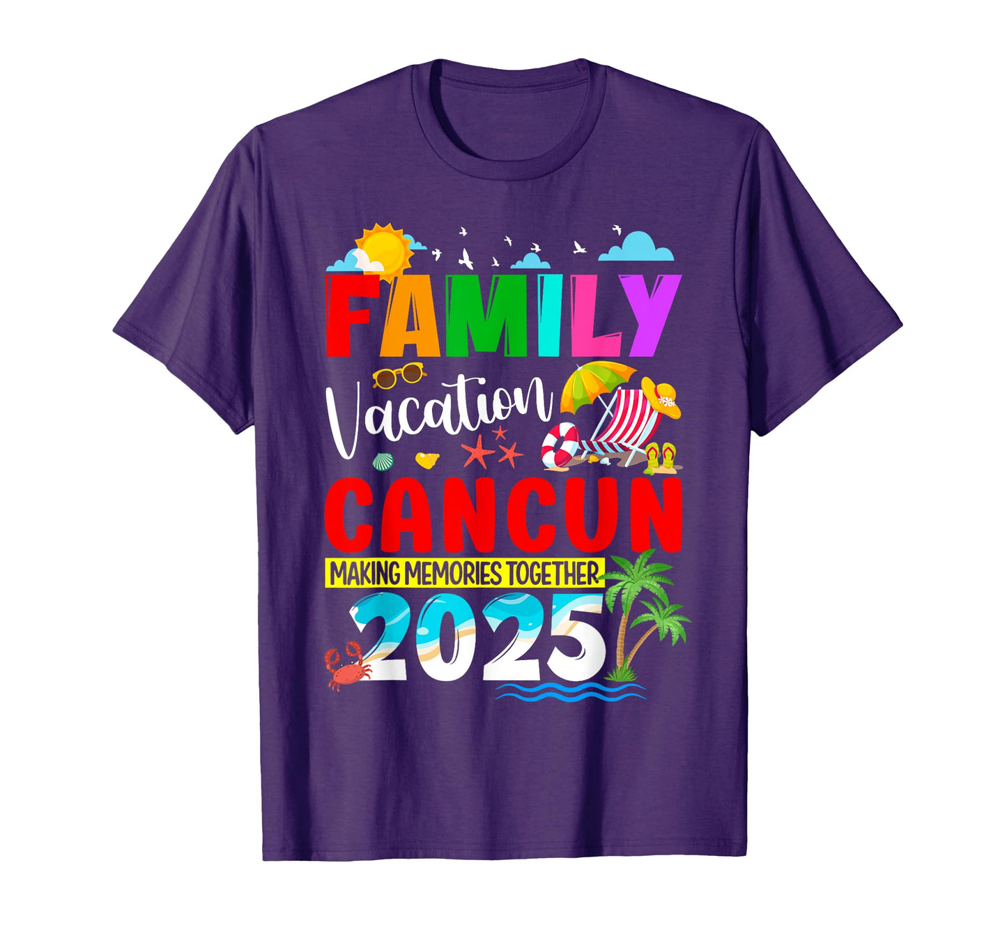 Cancun Family Vacation 2025 Matching Family Summer Trip T-Shirt