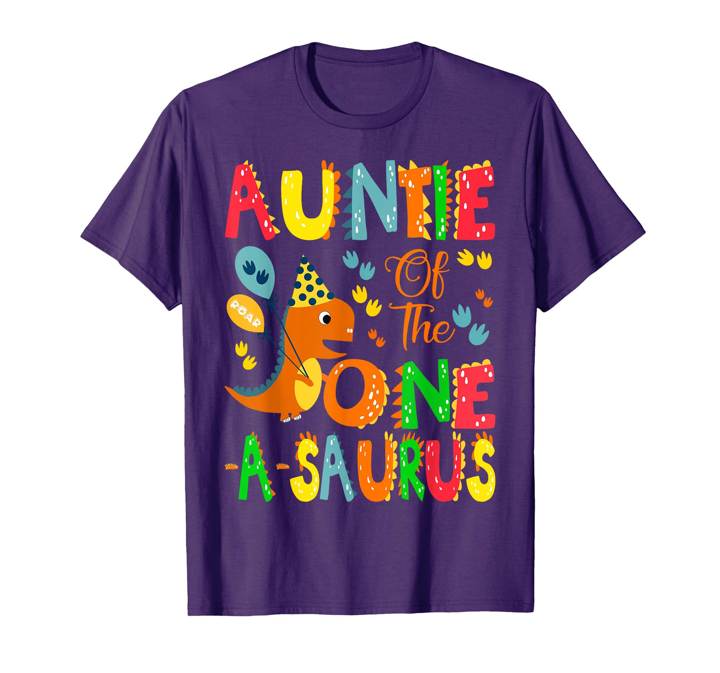 Auntie of The One-A-Saurus 1St Birthday Boy Dinosaur T-Shirt